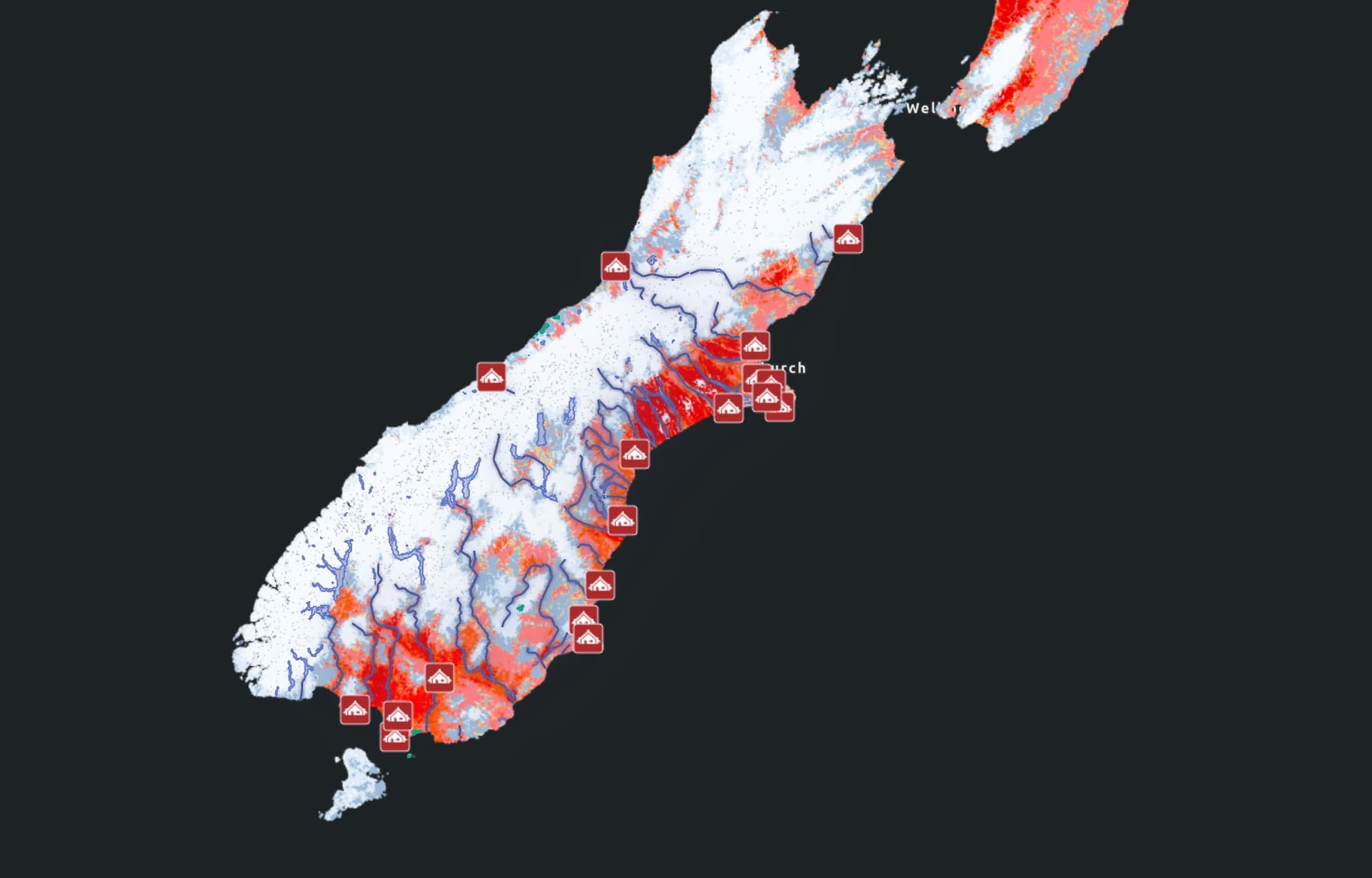 South Island map