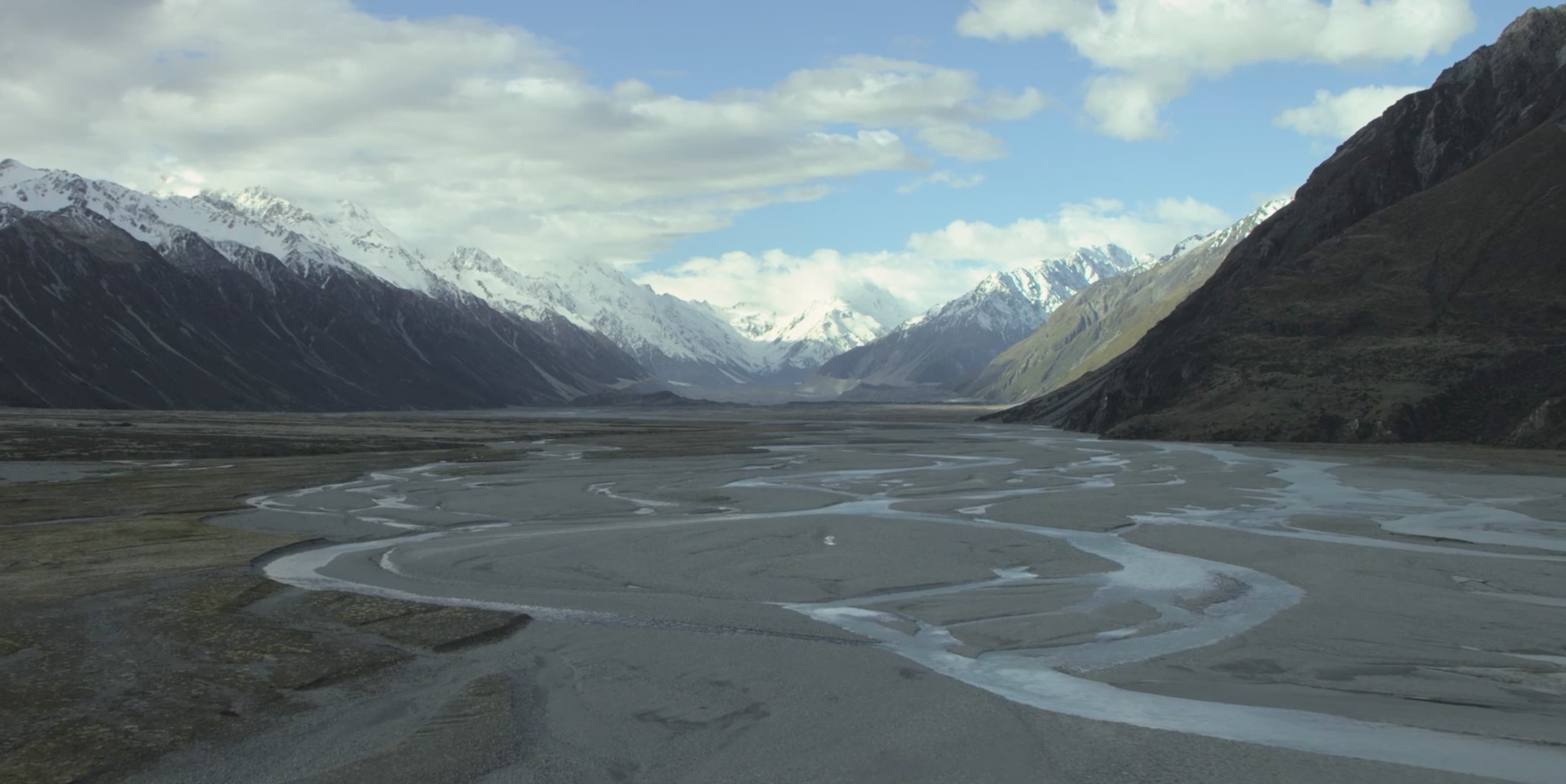 Braided river looking towards mountains